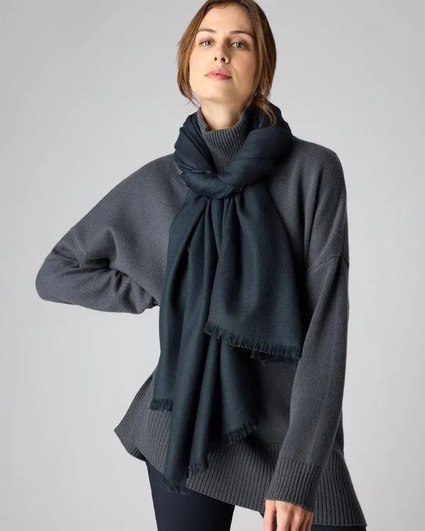 Women Women039s Pashmina Cashmere ShawlIn Grigio Blue Grigio Blue NPeal Pashminas Wraps and Shawls