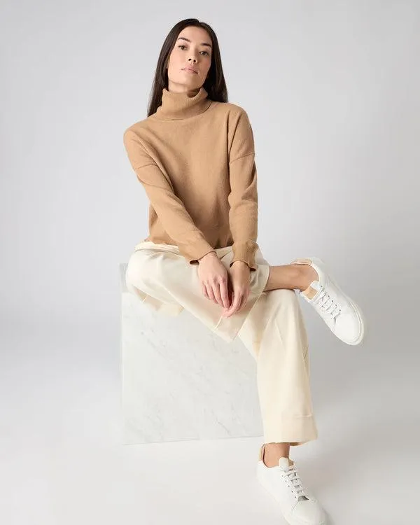 Women Women039s Relaxed Turtle Neck Cashmere SweaterIn Sahara Brown Sahara Brown NPeal Turtle Necks