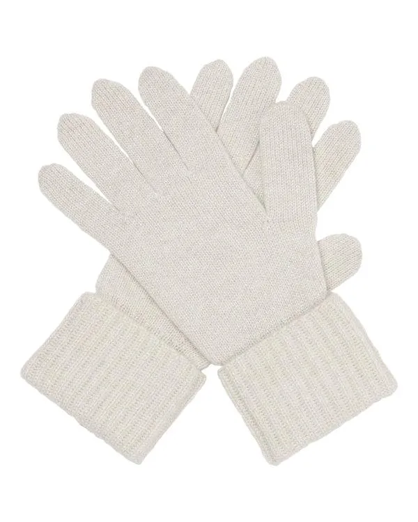 Women Women039s Ribbed Cashmere Gloves With LurexIn Ecru White Sparkle Ecru White Sparkle NPeal Gloves