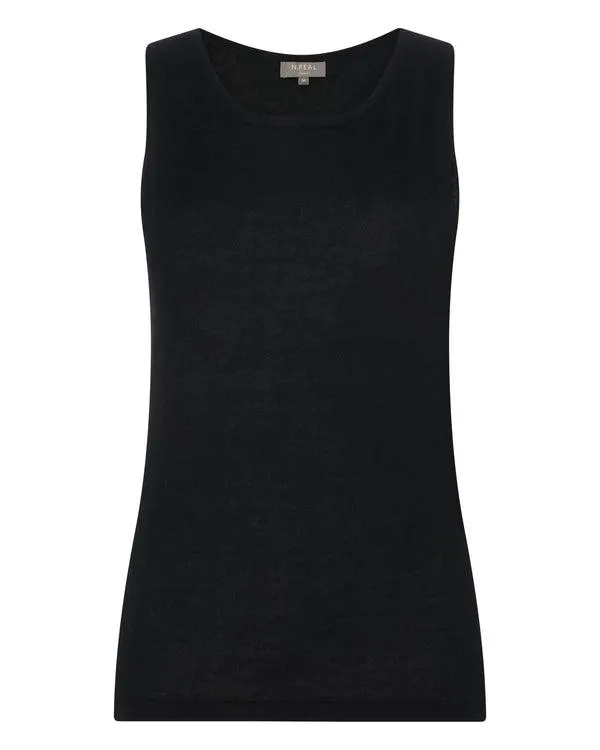 Women Women039s Superfine Cashmere Shell TopIn Black Black NPeal Tops and Tshirts