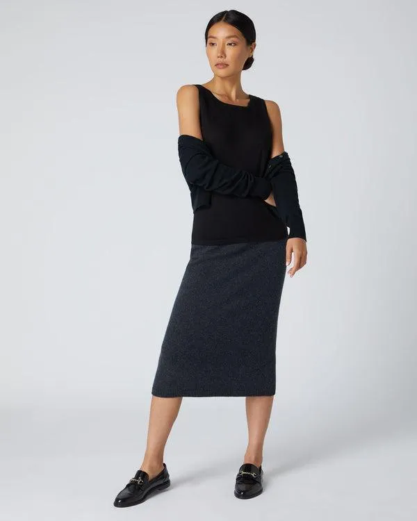 Women Women039s Superfine Cashmere Shell TopIn Black Black NPeal Tops and Tshirts