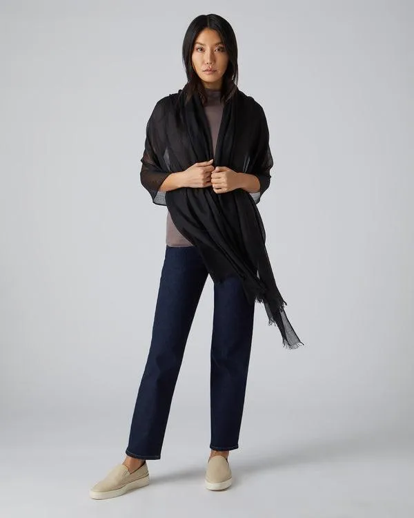 Women Women039s Ultrafine Pashmina Cashmere ShawlIn Black Black NPeal Pashminas Wraps and Shawls