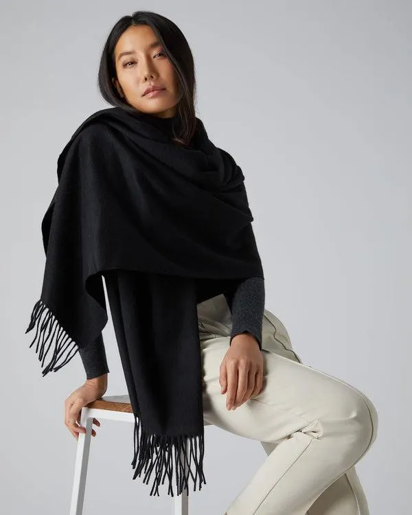 Women Women039s Woven Cashmere ShawlIn Black Black NPeal Pashminas Wraps and Shawls
