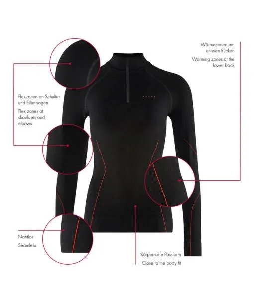 Women Women Long Sleeve Shirt Maximum Warm Black FALKE Long Sleeve Shirts