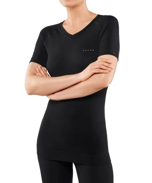 Women Women TShirt WoolTech Light Black FALKE Short Sleeve Shirts