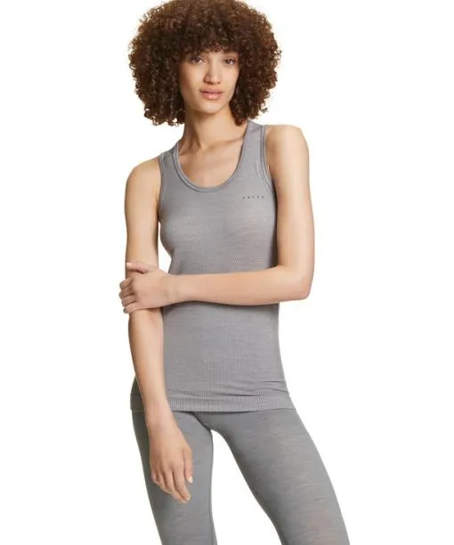 Women Women Tanktop WoolTech Light Grey FALKE Short Sleeve Shirts