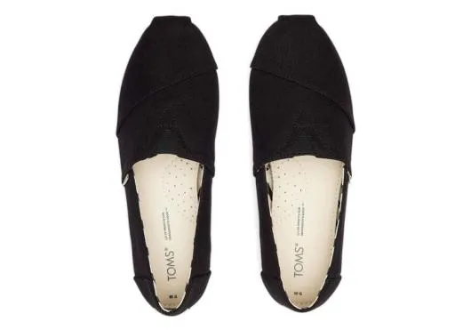 Women WomenAlpargata Black Recycled Cotton Wide Width Black Wide TOMS Alpargatas