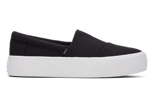 Women WomenFenix Platform Black Canvas Slip On Sneaker Black Canvas TOMS Platforms