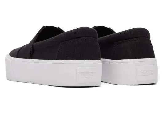 Women WomenFenix Platform Black Canvas Slip On Sneaker Black Canvas TOMS Platforms