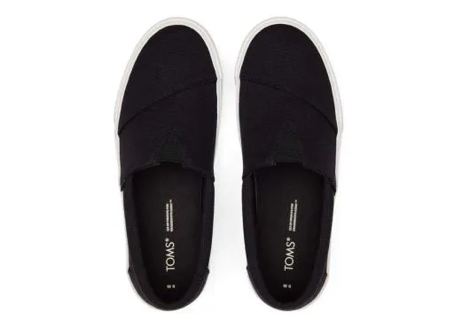 Women WomenFenix Platform Black Canvas Slip On Sneaker Black Canvas TOMS Platforms