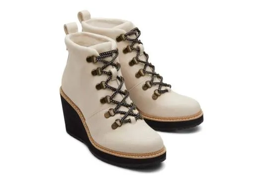 Women WomenMelrose Beige Water Resistant LaceUp Wedge Boot Beige TOMS Boots and Booties