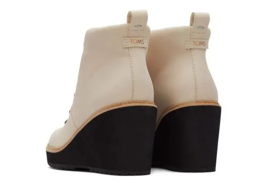 Women WomenMelrose Beige Water Resistant LaceUp Wedge Boot Beige TOMS Boots and Booties