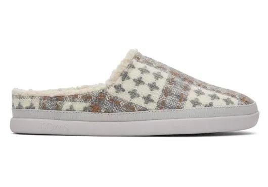 Women WomenSage Grey Plaid Faux Shearling Slipper Shadow TOMS Slippers