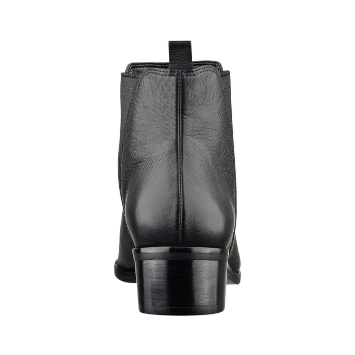 Women Yale Pointy Toe Chelsea Bootie Black Leather Marc Fisher Booties