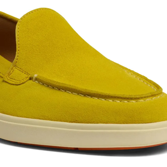 Women Yellow Suede Loafer Santoni Loafers