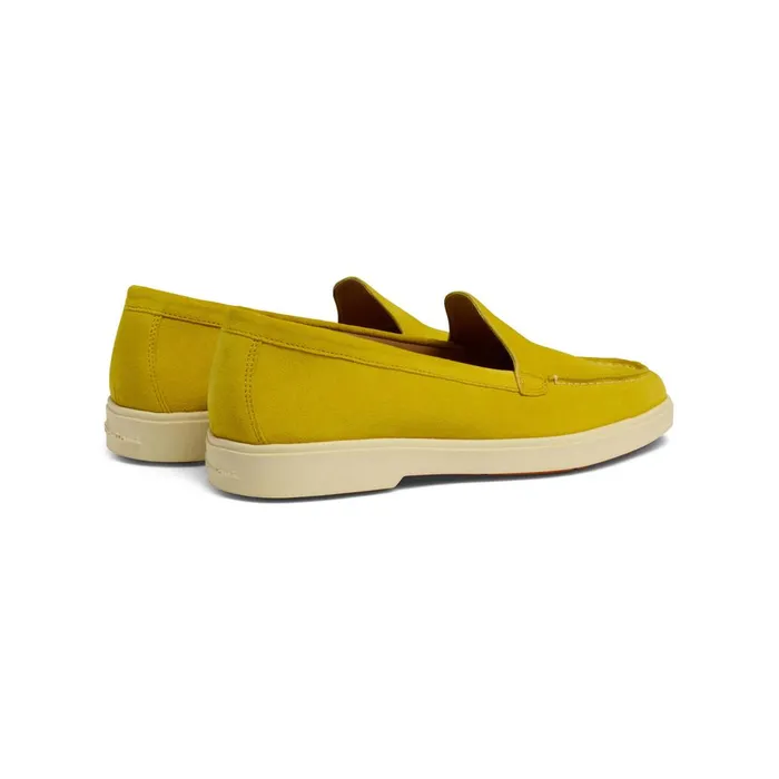 Women Yellow Suede Loafer Santoni Loafers