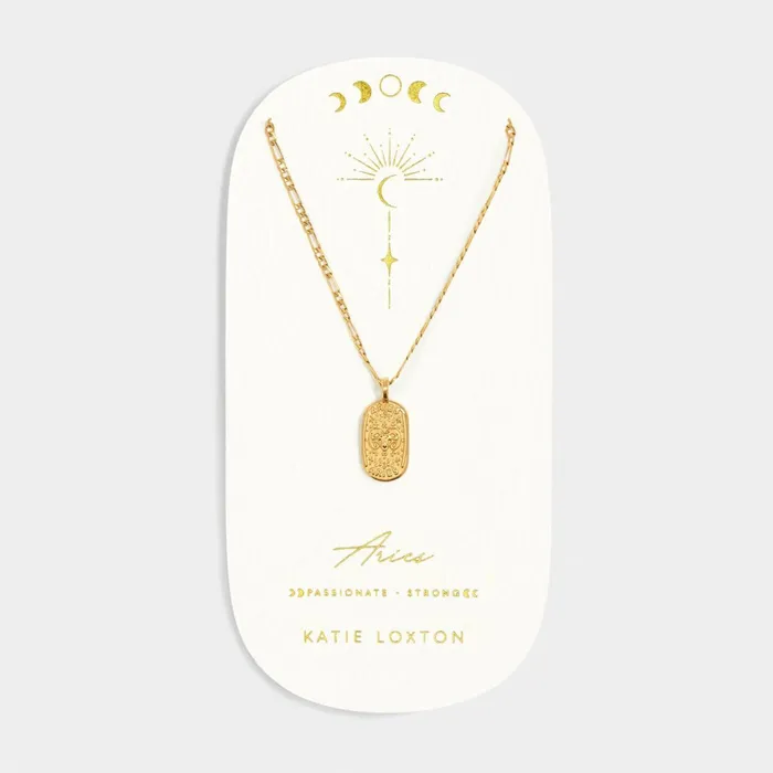Women Zodiac Collection Katie Loxton Waterproof Gold Zodiac 039Aries039 Necklace 8211 Aries Gift
