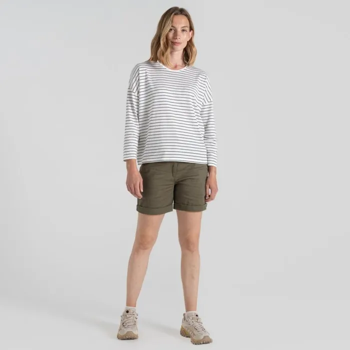 Womens Long Sleeve Craghoppers Kielder Long Sleeved TShirt Blue Navy Stripe Womens Long Sleeve Craghoppers Kielder Long Sleeved TShirt Blue Navy Stripe