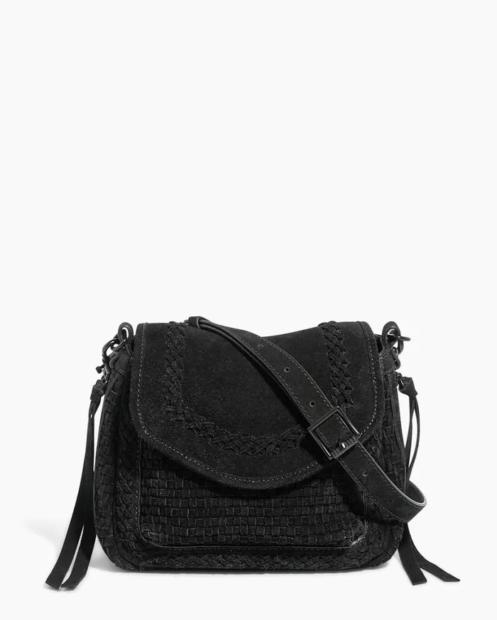 Woven All For Love Mini Crossbody Black Suede Women Aimee Kestenberg Crossbody Bags