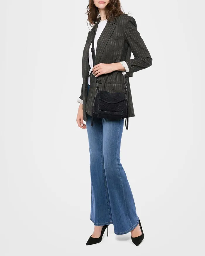 Woven All For Love Mini Crossbody Black Suede Women Aimee Kestenberg Crossbody Bags