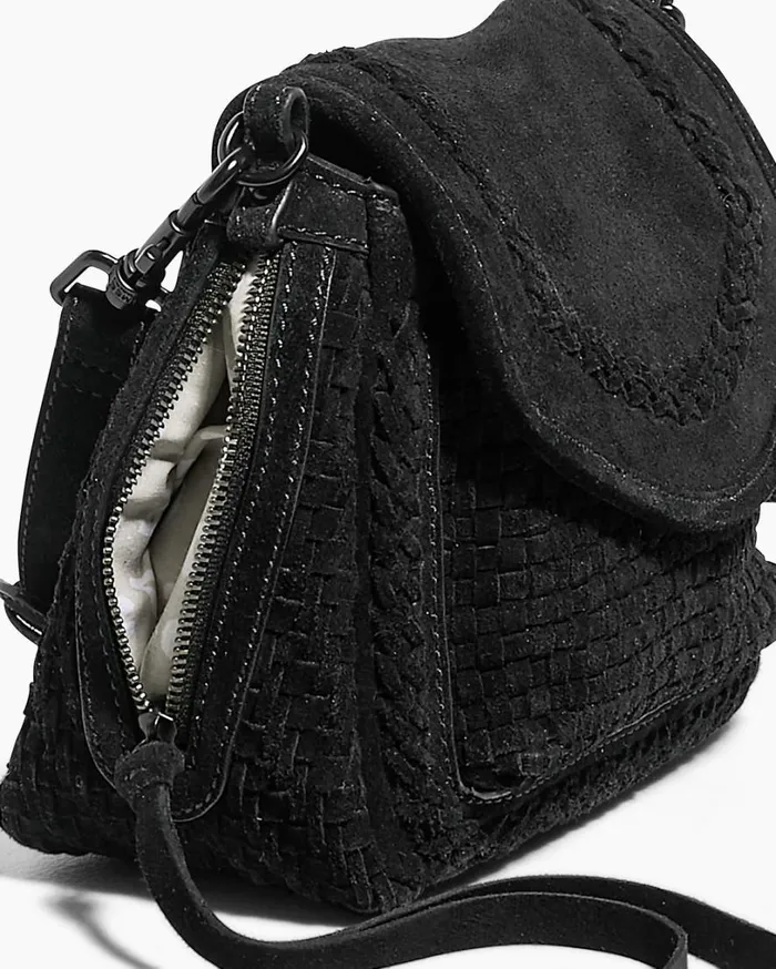 Woven All For Love Mini Crossbody Black Suede Women Aimee Kestenberg Crossbody Bags