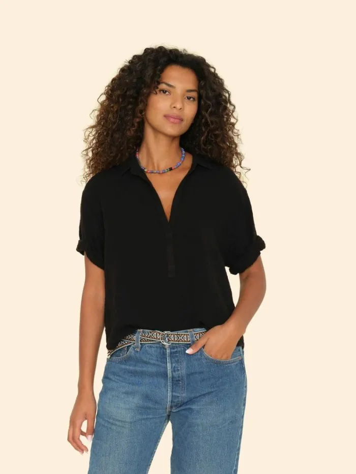 Xirena Black Cruz Top Women Tops