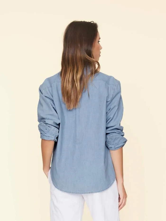 Xirena Dusty Blue Beau Shirt Women Shirts