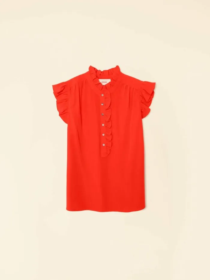 Xirena Flame Scarlet Brenna Silk Top Women Tops
