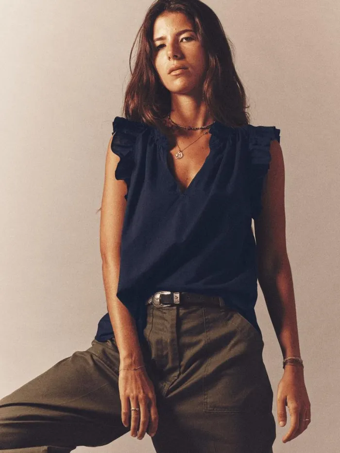 Xirena Navy Bex Top Women Tops