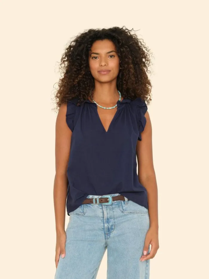 Xirena Navy Bex Top Women Tops