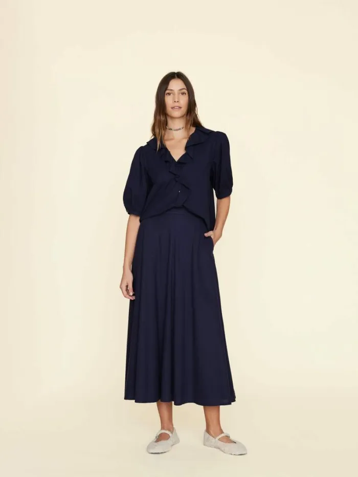 Xirena Navy Stela Skirt Women Skirts
